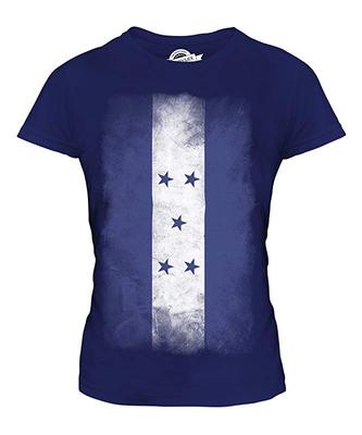 Honduras Faded Flag Ladies Fitted Top Unisex T-shirt Short Sleeve Summer Cool Graphic T Casual