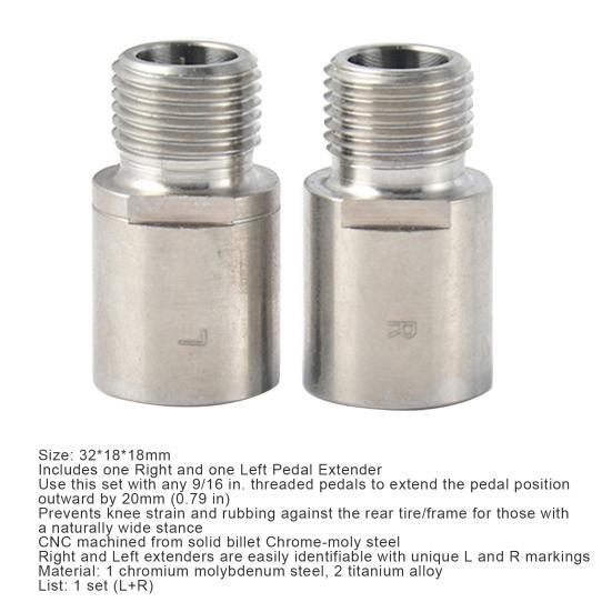 2Pcs/Set Left Right Pedal Extenders Spacers Adapters Anti-rust Effort Saving Waterproof Adapters