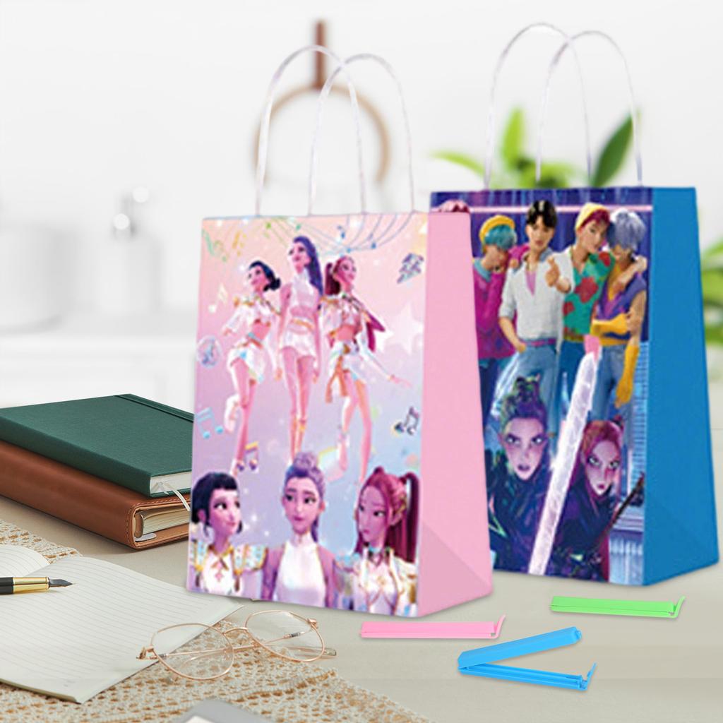 Themed Candy Bag Gift Bag Kraft Paper Bag Sticker Closure Party Decorations