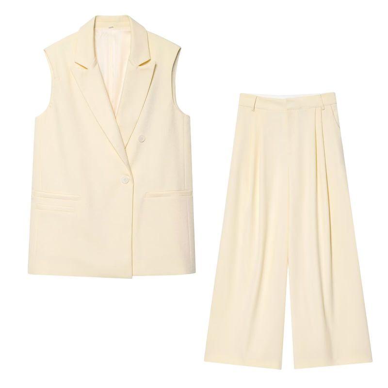 Kaslead New Women clothes Western Style Double Placket Loose Vest Casual Trousers 8067751 8108751