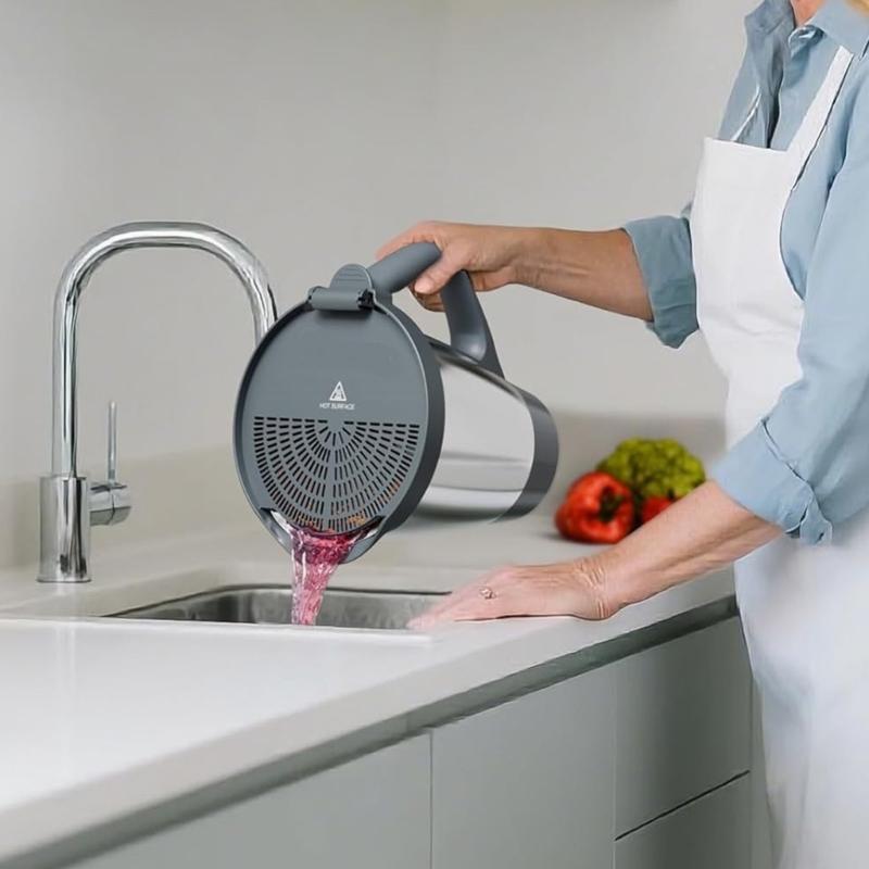 Pouring Strainer Efficient Food Filter with Heat Insulation Design Dishwasher Safe Plastic Texture for Various Models