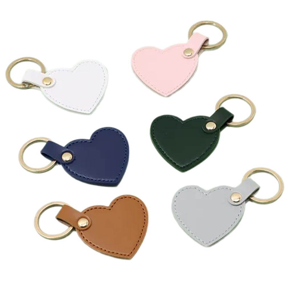 Set of 6 Fashionable Heart Key Holder Colorful Love Pendant Keychain Eye Catching Leather Key Chain Bag Charm Accessory