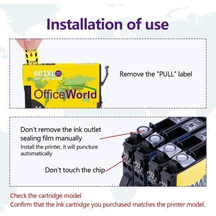 Cartouche d'encre Epson 603XL multi-couleurs pour imprimante Workforce WF-2810DWF