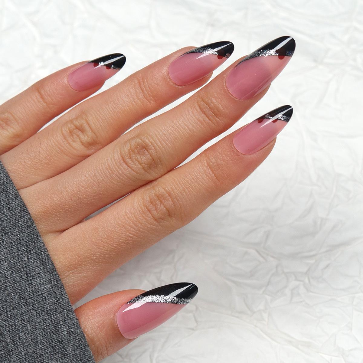 

Fashionable Cross-Border Glitter Wearable False Nail Art Set Glue Type