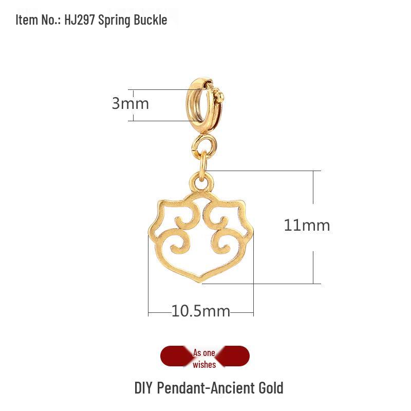 Přívěsky na náramek s charakterem Fu: Zlaté pískové přívěsky a distanční korálky pro DIY šperky