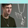 Stylish Guardian Angel Wings Titanium Steel Necklace For Hip Hop Enthusiasts And Students