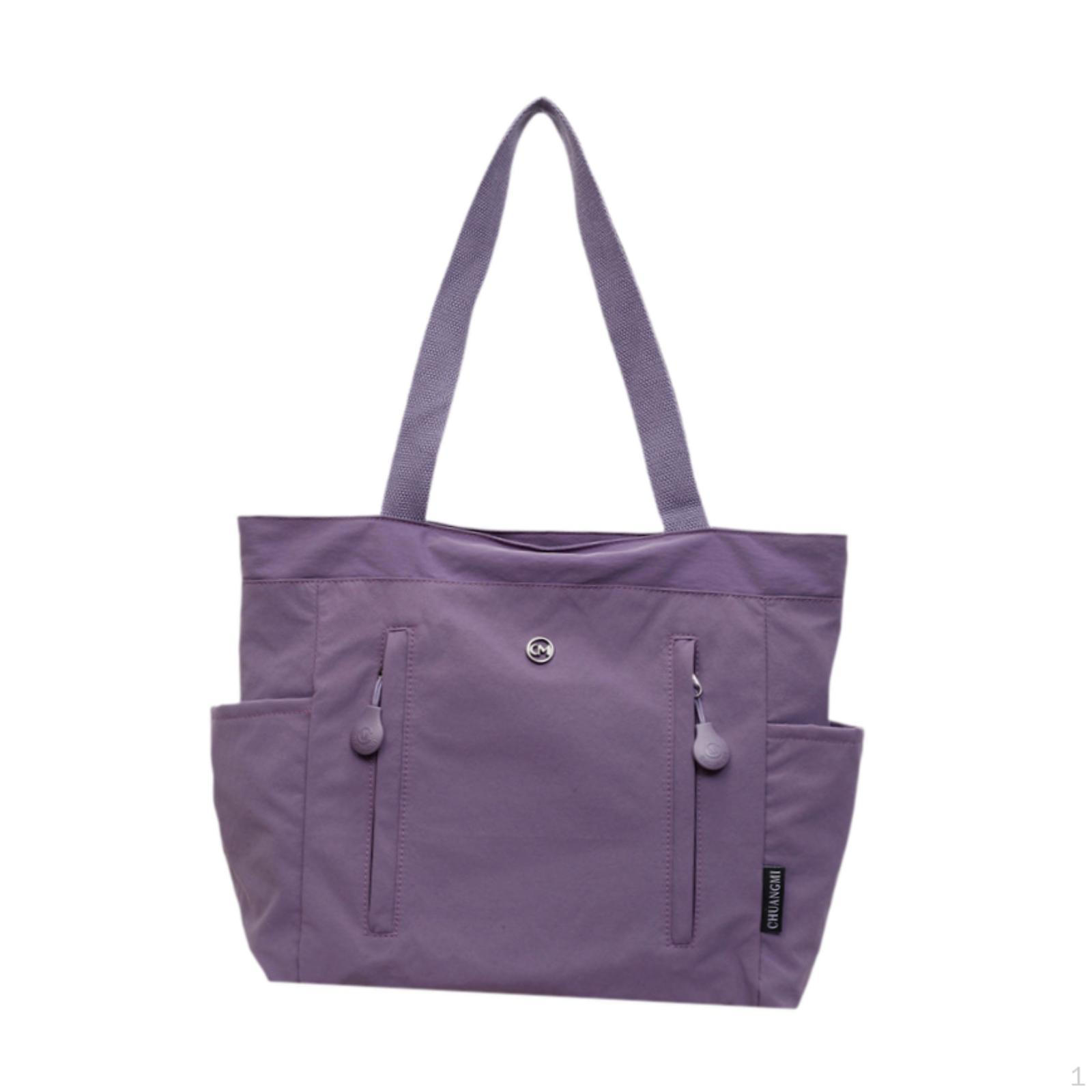 

Canvas Shopping Bag with Large Exterior Pocket, Zipper Closure, Handle, Ideal for Shopping,