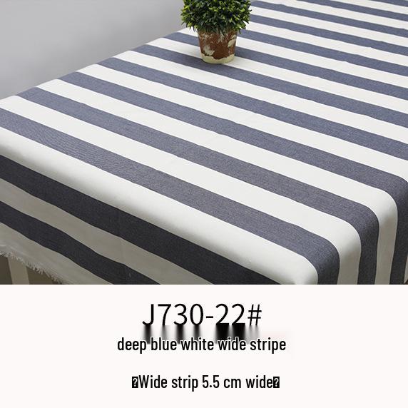 Plaid Cotton Linen Tablecloth and Cushion Fabric Set
