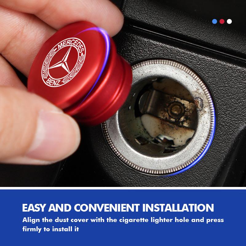 KFPO3 1/2PCS Car Cigarette Lighter Cover Button Protector Dust Cap Auto Accessories For Benz AMG W213 W124 W108 W126 Exclusive W204