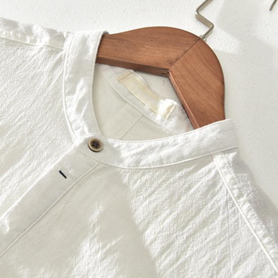 Klasický stojáček s límečkem Univerzální jednobarevná tenká sváteční košile pro každodenní nošení