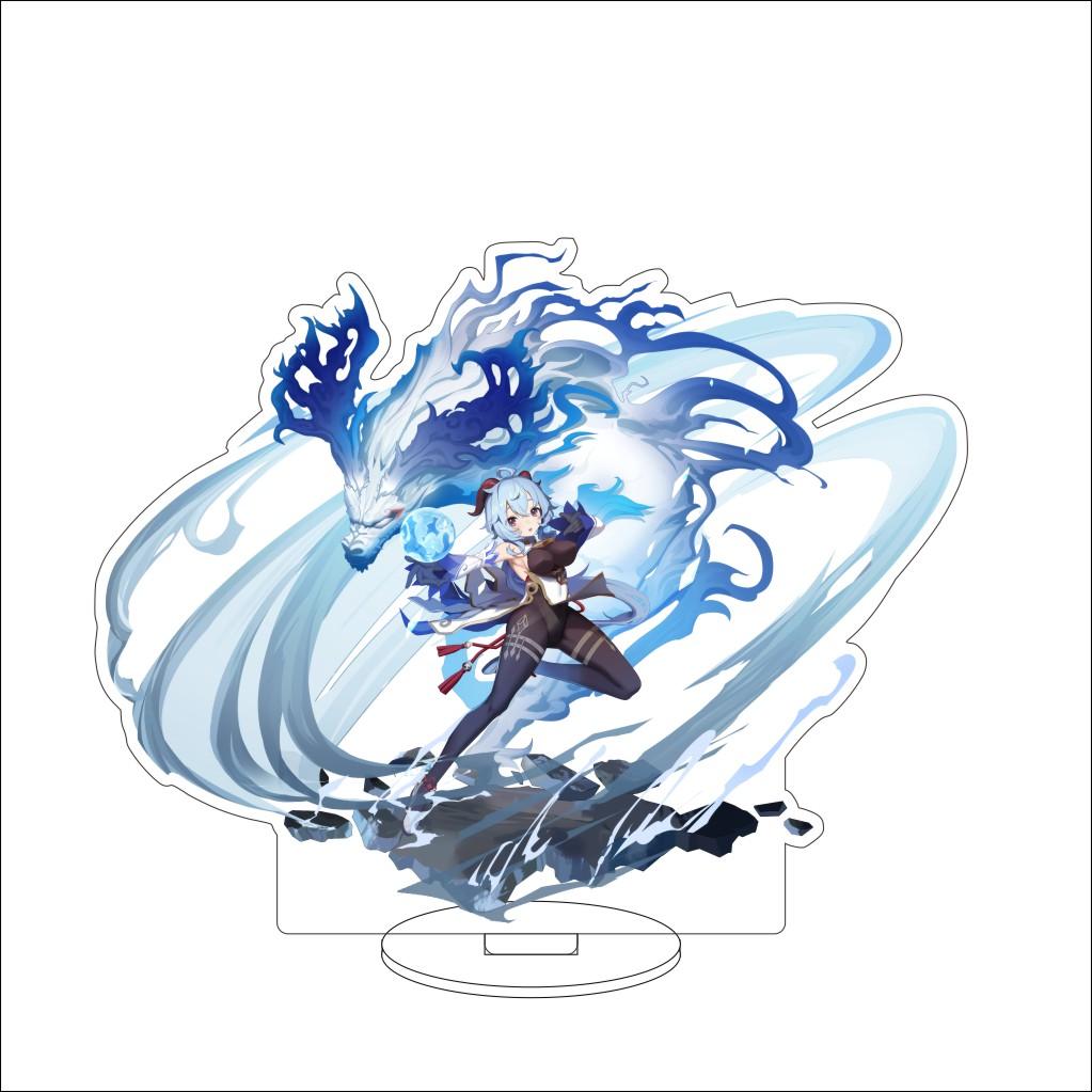 16CM Anime Genshin Impact Figure Stand Model  Ganyu Cute Desk Decor Standing Sign Gifts