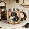 Large Capacity Resin Mug Hunting Scene Drinking Cup with Handle Great For Coffee And Hot Chocolate