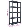 Storage Shelf Black 220 kg Capacity 90 x 40 x 138 cm Plastic