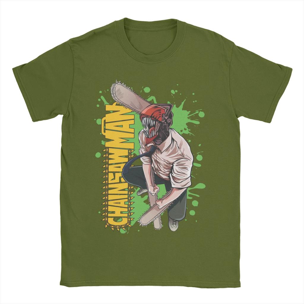 Men Women's T-Shirts Chainsaw Man Manga Anime Art Leisure Cotton Tees  Chainsawman Denji Makima T Shirts Round Neck Tops Printed