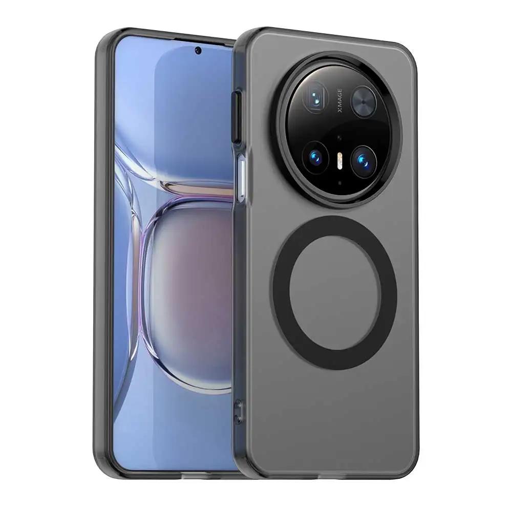 

Для Magsafe Magnetic Back Cover для Huawei Mate 70 Pro Plus 70pro 60 Candy Color Полупрозрачный противоударный бампер из ПК для Huawei Pura 70 Ultra 70pro+ For Mate 70 Pro серый