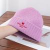 Mignon visage d'ours petit bonnet tricoté pour femme hiver polyvalent broderie faciale bonnet en laine protection des oreilles bonnet chaud froid
