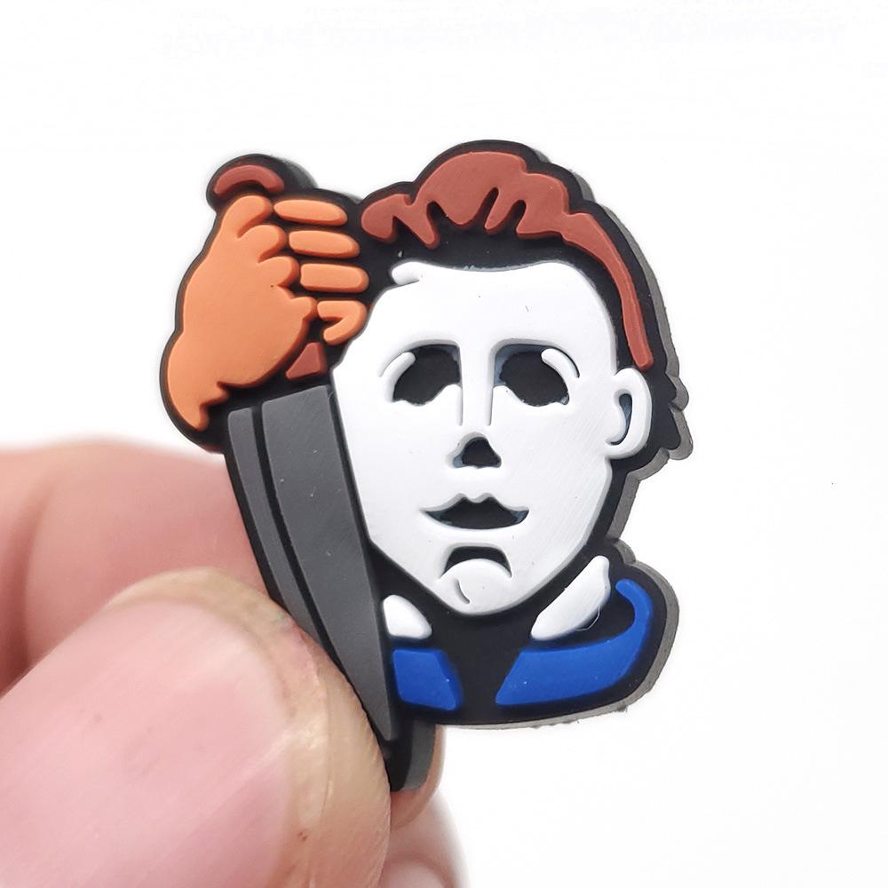 Halloween Eve Horror Movie Character Croc Shoe Buckles - Soft PVC Rubber Accessories