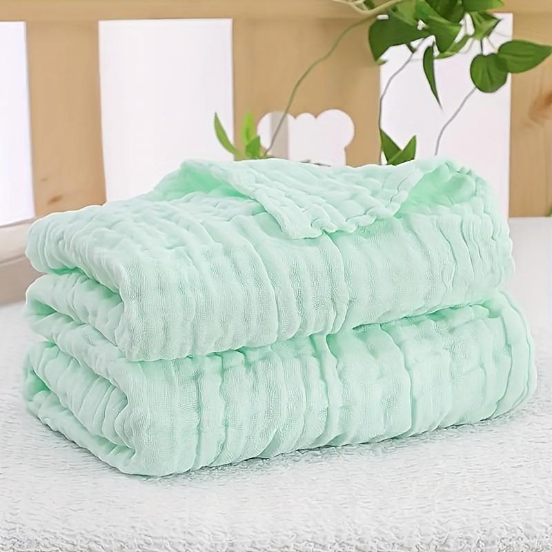 Soft Six-layer Cotton Bath Towel, Gauze Bath Towel, Plain Color Wrap Blanket Bubble Bubble Gauze Baby Swaddle & Cover