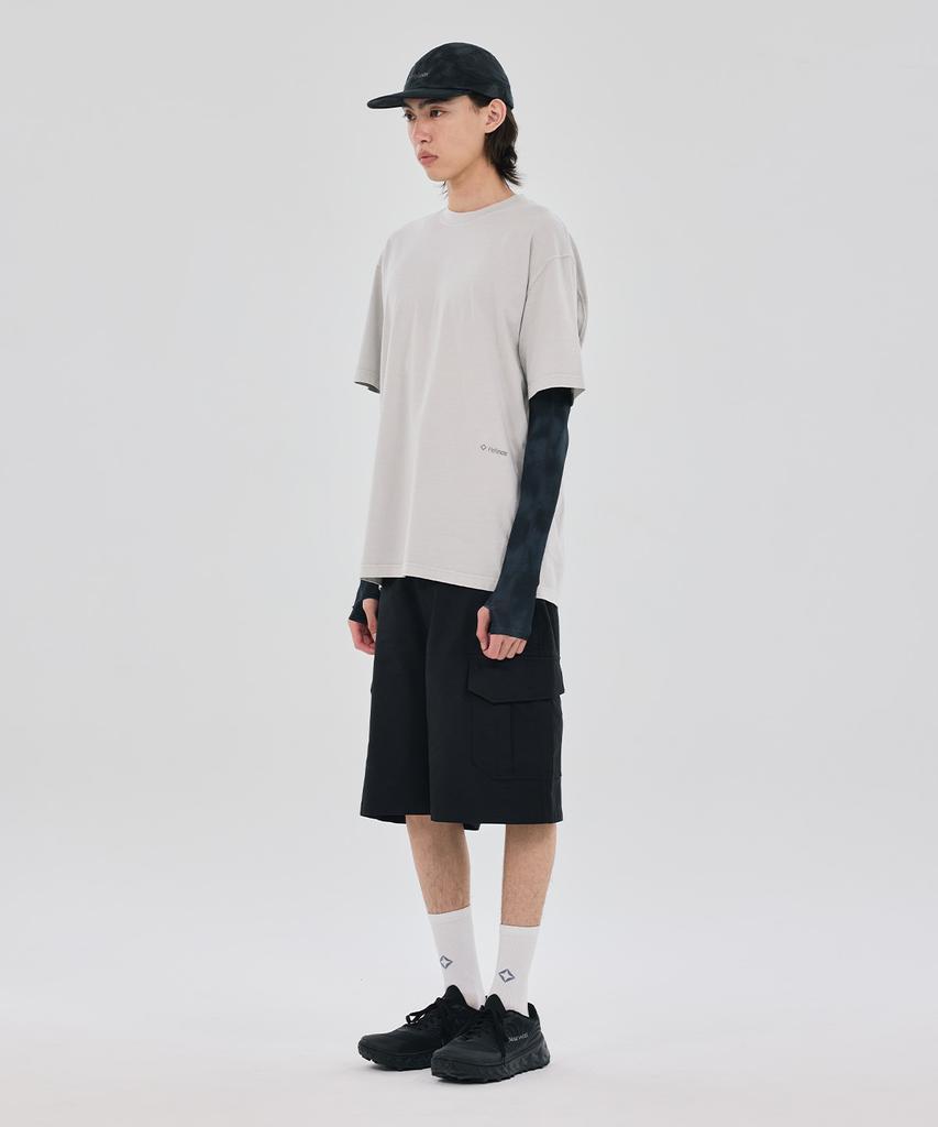 Hellinogseuweeo Garment Dyed Short Sleeve T-Shirt_Light Gray