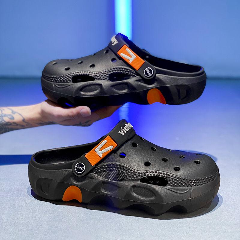 Fashion Hole Men's Summer Sandlas Shoes Outdoor Beach Slides Platform Male Slipper High Quality Fashion Fun Original Adult 2024 Style