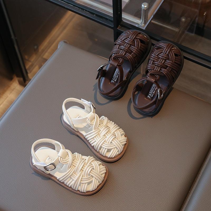 New Arrival Woven Casual Sandals for Children Closed-Toe Beach Shoes for Baby Girls & Toddlers Cute Fashionable Girls Shoes