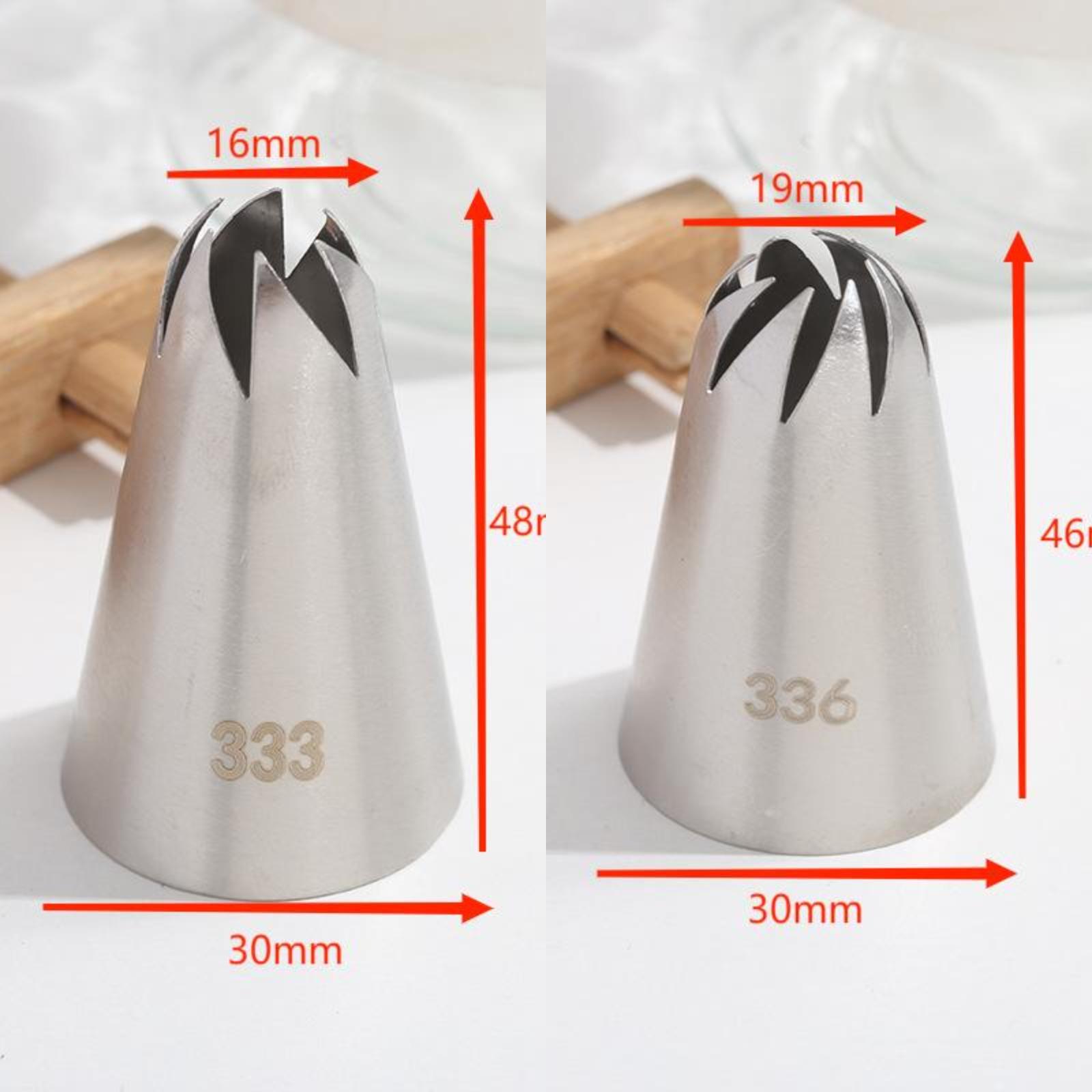 

Stainless Steel Piping Nozzles Set 2pc 333 336 Professional Cake Decorating Tips DIY Baking Tools for Pastry Icing Decorating One Size срібний