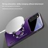 Silver circle apple icon For Samsung S25 S25 Edge S25Ultra S8 9 10 20 S21 Pro 22 Plus S23 FE S24 Ultra Magsafe Glass Phone Case