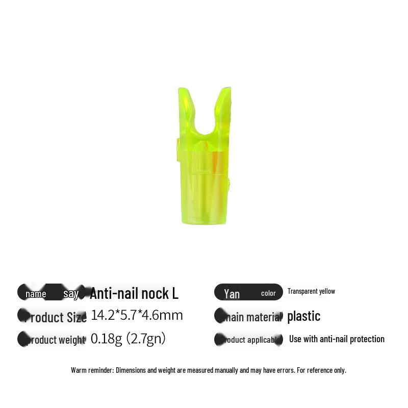 Multicolor Anti-Nail Plastic Arrow Nock with Inner Insert and Outer Wrap, Various Specifications Available.