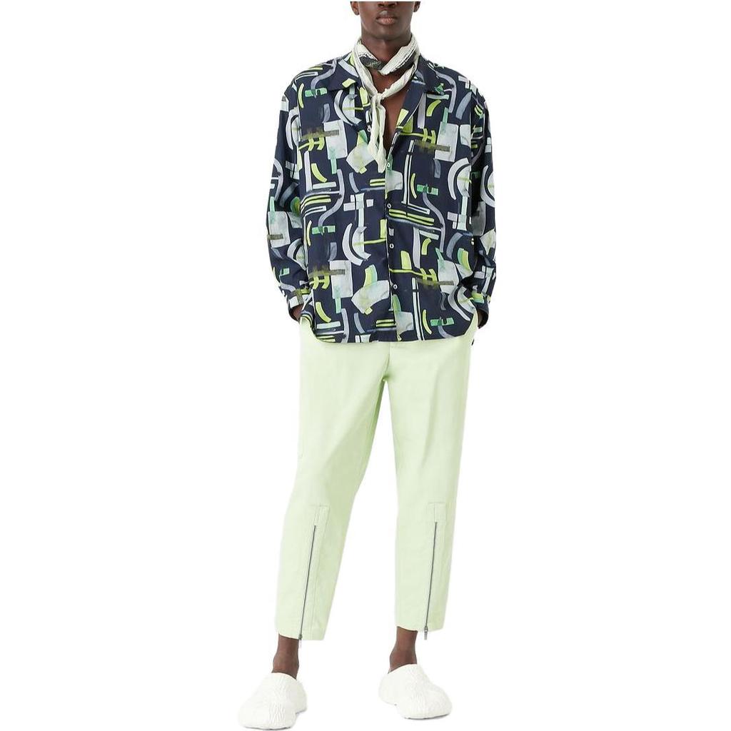 EMPORIO ARMANI Abstract-print Long-sleeved Shirt D41F10-D1206-1918