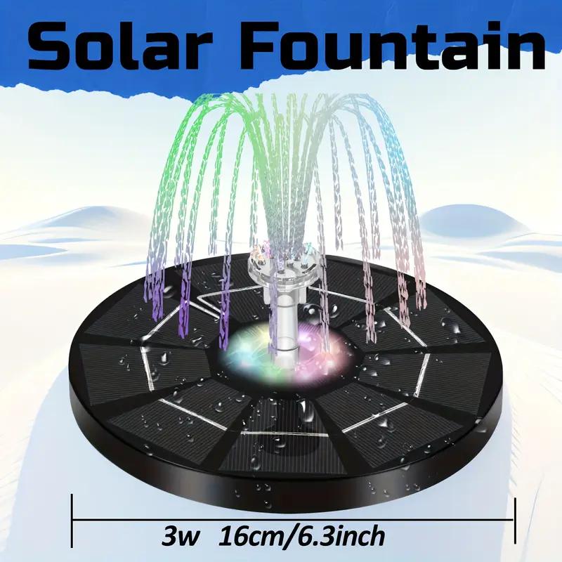 3W/3.5W LED Solar Fountain Water Pump, 7 Pump Heads, Garden Pond Independent Portable Floating Solar Fountain Water Pump