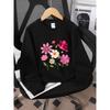 European sizes Kids' Round-Neck Hoodie | Floral Pattern with Pink and White, , Sportswear and Casual Wear, Soft and Comfortable, Playful Design