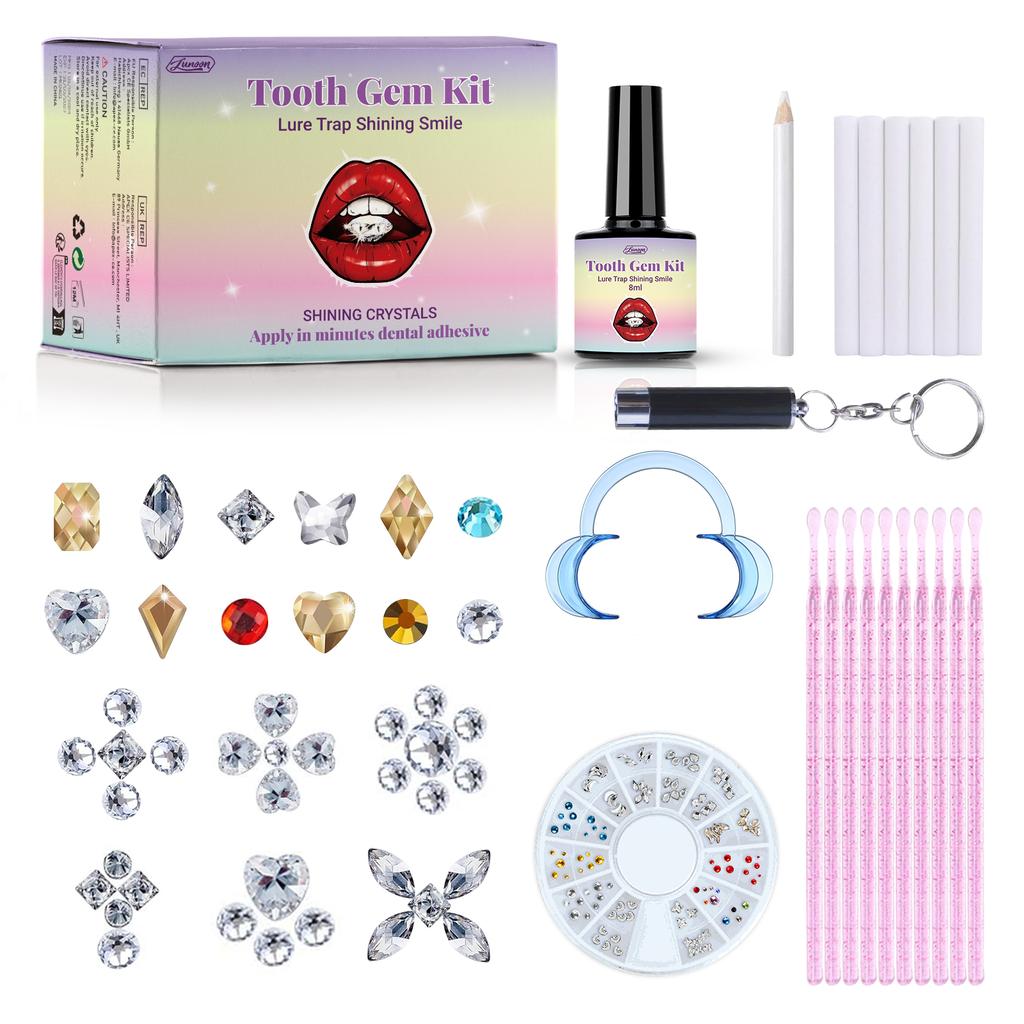 Decorative Dental Drill Set, Including Various Exquisite Shapes, Matched with Glue, Suitable for DIY Dental Accessories