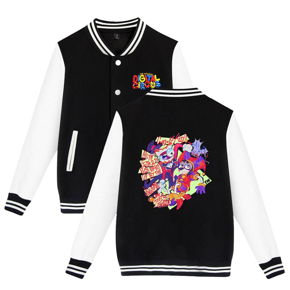 Unisex móda pro fanoušky The Amazing Digital Circus Anime Baseballová mikina s potiskem Ženy Muži Outdoorové sportovní bundy