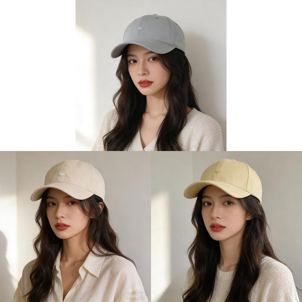 Heart Embroidered Baseball Cap With Sun Protection For Casual Summer Wear