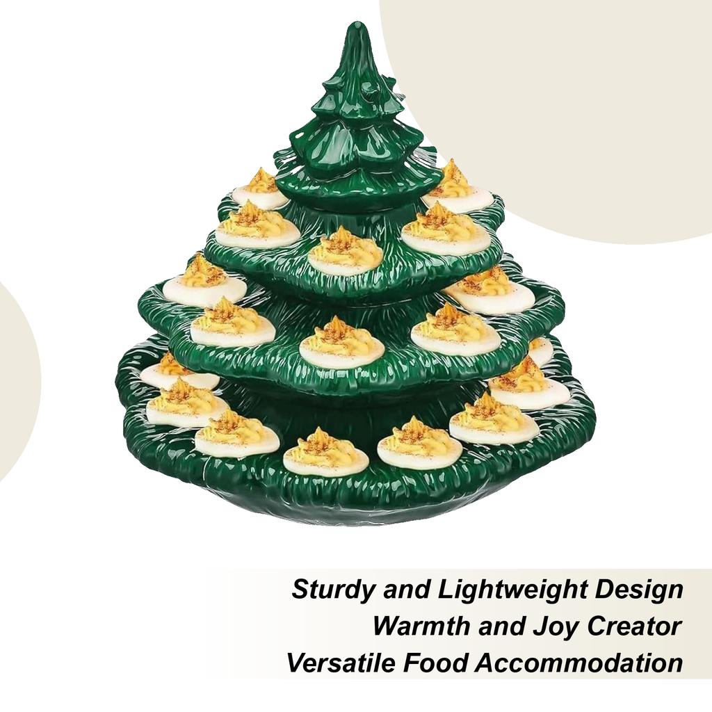 Christmas Deviled Egg Plates Resin Serving Platter Carrier Deviled Egg Tray Container For Easter Thanksgiving Holiday Gatherings