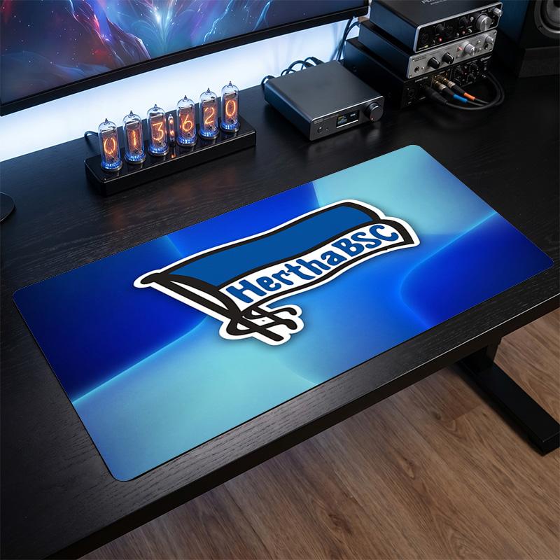 Tappetino per Mouse a Tema Hertha BSC FC, Tappetino XXL per Scrivania da Gioco con Logo Calcistico, Tappetino Antiscivolo per Mouse del Computer