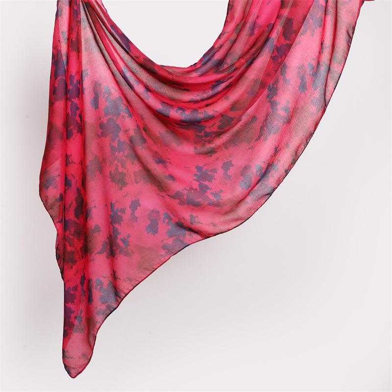Watercolour Floral Printed Modal Breathable Light Weight Soft Cotton Rayon Viscose Woven Modal Muslim Women Shawl Hijab Scarf