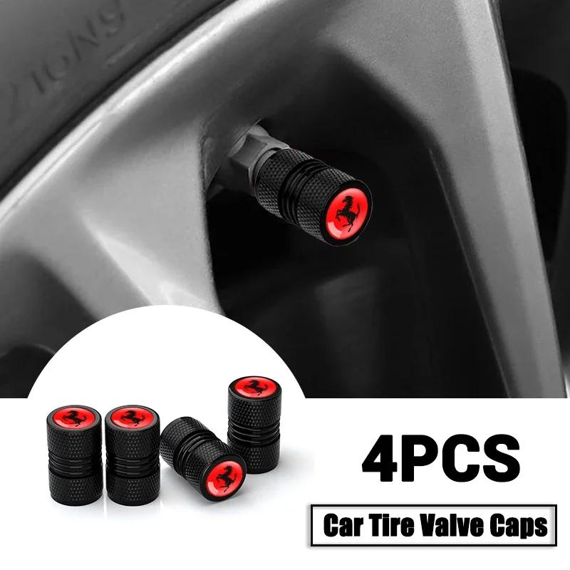 Metal Car Tire Wheel Theftproof Caps Air Valve Stem Dust Cover For F-Ferrari Roma 488 Portofino Spider F430 575 LaFerrari Amalfi HS5