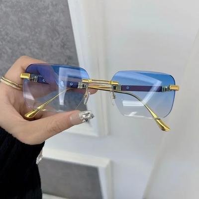 Square Gradient Sunglasses Women Fashion Vintage Oversized Mirror Retro Luxury Brand Men Eyewear