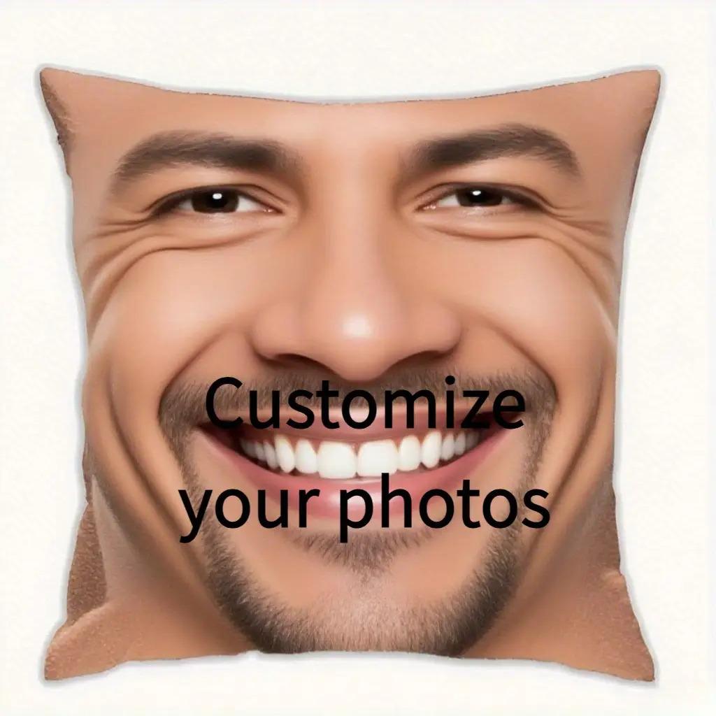 Gepersonaliseerde kussensloop met gepersonaliseerde ritsdecoratiekussen, machine wasbaar polyester materiaal, geschikt voor banken 45x45cm brown
