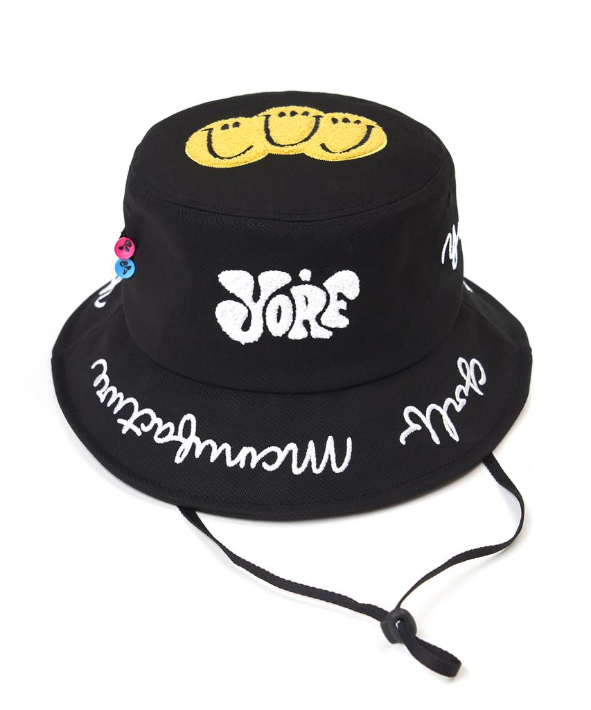 YORF Yorf Twill Bucket Hat Triple Smile Black
