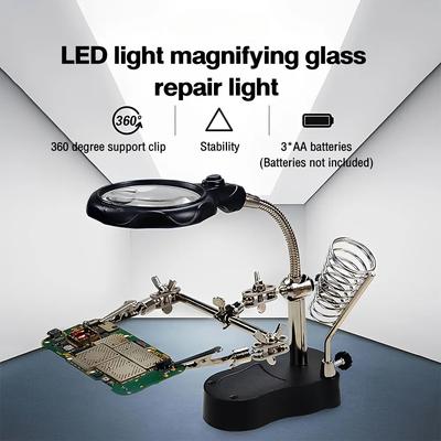 Kaynak Yardımcı Klip Büyüteç Elektrikli Lehimleme Demiri Devre Kartı Kaynak Demiri Büyüteç Braketi Aletleri