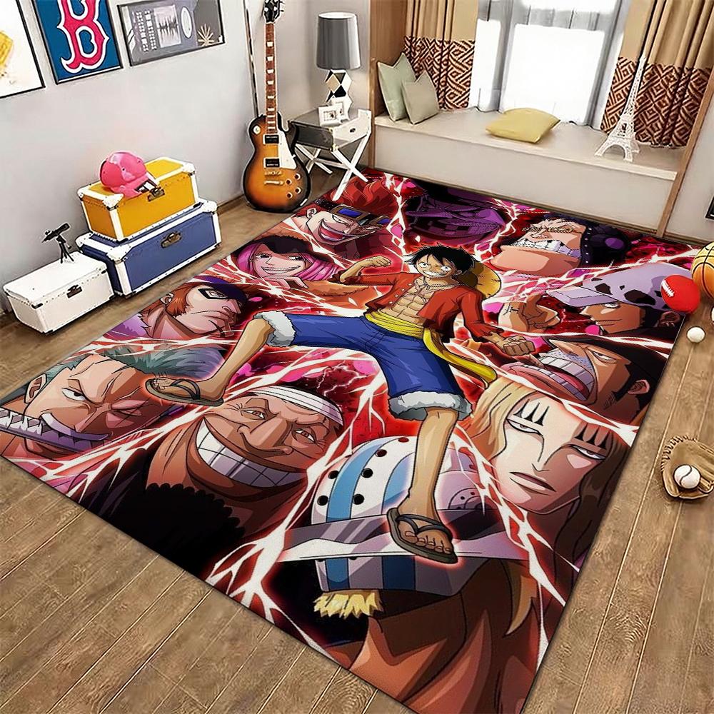 Straw Hat Pirates' Adventure Rectangular Rug Soft Nonslip Carpet For Living Room Play Area Hallway Home Decor Memorial Gift