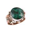 Emerald(Simulated) Handmade 925 Sterling Silver Jewelry Two Tone Ring S.8 v8O83