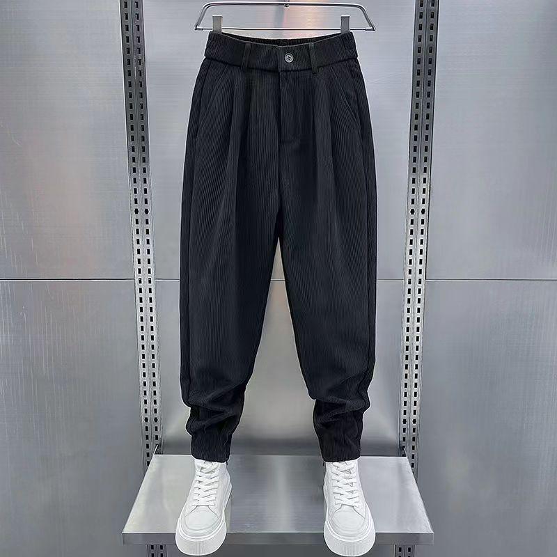 

Мужские черные вельветовые брюки-джоггеры гаремы: Повседневные осенние брюки 29 [90-110 lbs] 28 inches