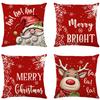 Popular Christmas Pillowcases for Holidays Santa Claus Linen Home Decoration Pillowcases