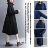 Kapuzenpullover Lang Hoch Gepunktet Retro mit Plus Elegant Maxi Lässig Locker Alltag Winter [CCGGOWMM] Damenkleid, Ärmel, Hals, Muster, Stil, Taschen,