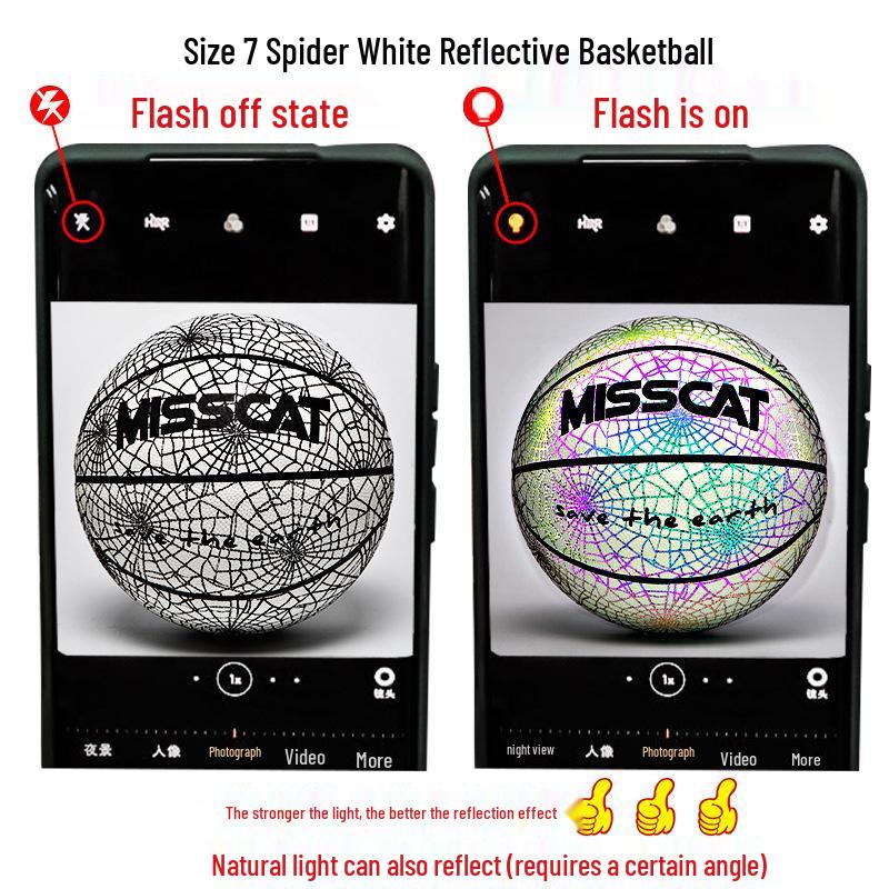 

Size 7 Pink Reflective Moisture-Wicking Basketball - Wear-Resistant, Fluorescent, Night-Glow, Street Style. Size 7 (Standard)