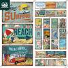 Putuo Decor Beach Vintage Tin Signs Plaque Metal Plate Retro Summer Posters Wall Art Decor Seaside Bar House Room Iron Painting