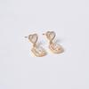 [POPTS] White Basic Heartstone Drop Earrings OTE122528EYI
